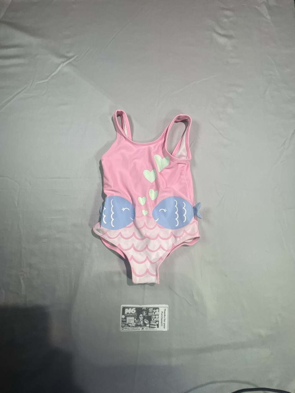 Carter's Pink Fish Heart One-Piece Swimsuit 24M - Picture 1 of 4